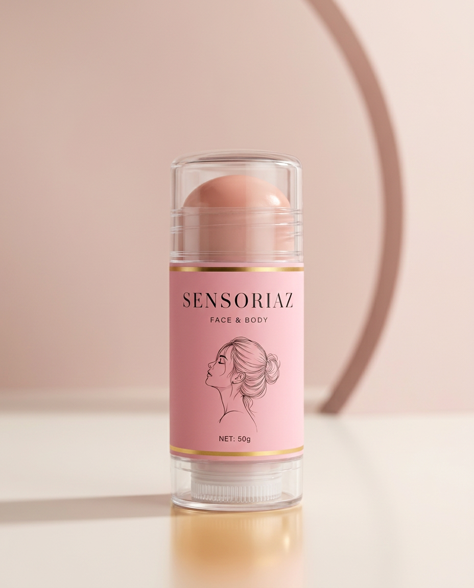 Stick SENSORIAZ correcteur et éclaircissant, étiquette rose et dorée